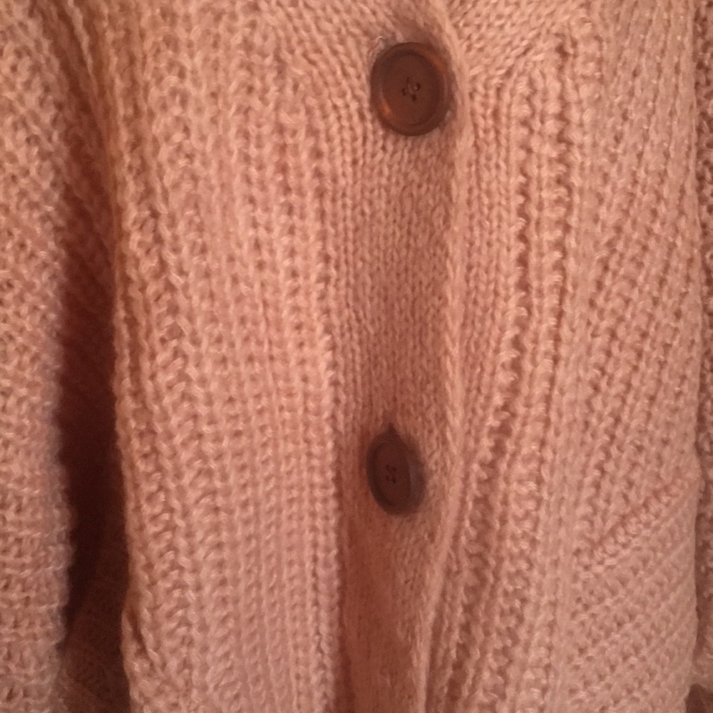 Chunky Knit Oversized Peach Sweater Cardigan β€οΈ - Picture 9 of 15
